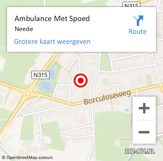 Locatie op kaart van de 112 melding: Ambulance Met Spoed Naar Neede op 27 maart 2024 16:38