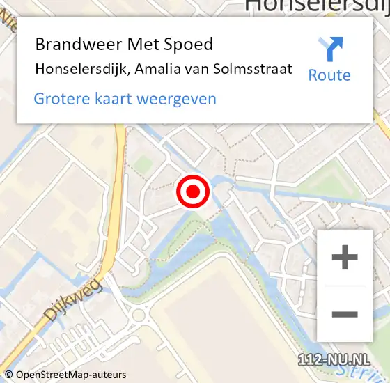 Locatie op kaart van de 112 melding: Brandweer Met Spoed Naar Honselersdijk, Amalia van Solmsstraat op 27 maart 2024 17:00