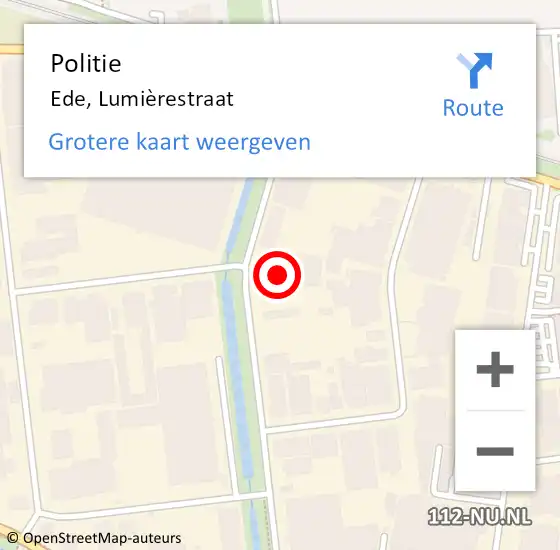 Locatie op kaart van de 112 melding: Politie Ede, Lumièrestraat op 27 maart 2024 17:36