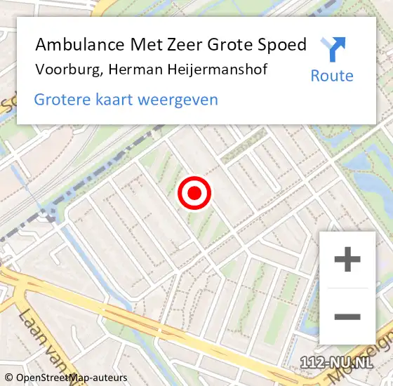 Locatie op kaart van de 112 melding: Ambulance Met Zeer Grote Spoed Naar Voorburg, Herman Heijermanshof op 27 maart 2024 19:05