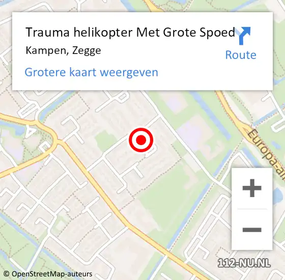 Locatie op kaart van de 112 melding: Trauma helikopter Met Grote Spoed Naar Kampen, Zegge op 27 maart 2024 19:17
