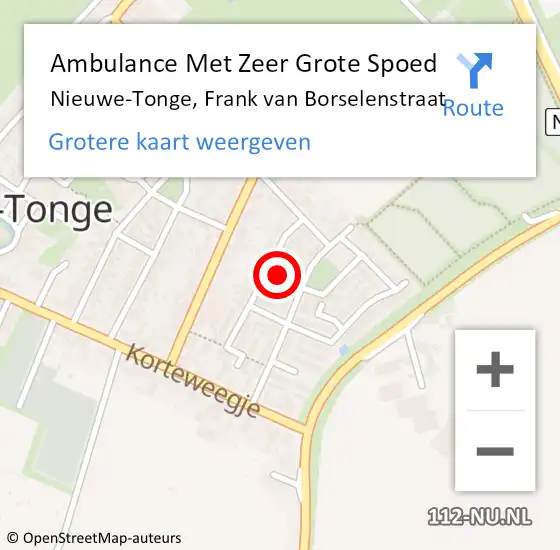 Locatie op kaart van de 112 melding: Ambulance Met Zeer Grote Spoed Naar Nieuwe-Tonge, Frank van Borselenstraat op 27 maart 2024 19:52