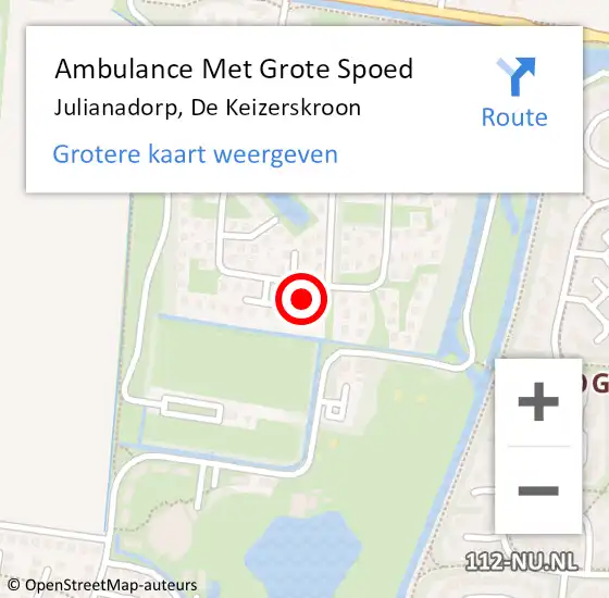 Locatie op kaart van de 112 melding: Ambulance Met Grote Spoed Naar Julianadorp, De Keizerskroon op 27 maart 2024 20:10