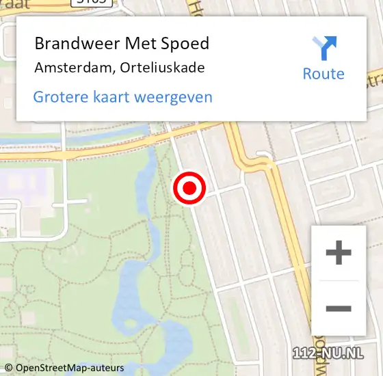 Locatie op kaart van de 112 melding: Brandweer Met Spoed Naar Amsterdam, Orteliuskade op 27 maart 2024 20:16