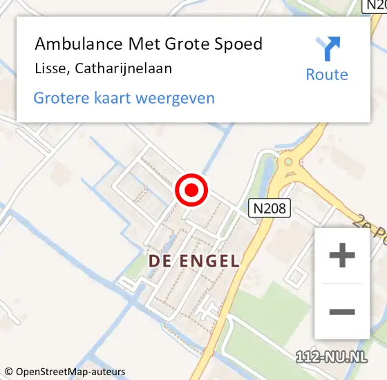 Locatie op kaart van de 112 melding: Ambulance Met Grote Spoed Naar Lisse, Catharijnelaan op 27 maart 2024 20:49