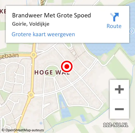 Locatie op kaart van de 112 melding: Brandweer Met Grote Spoed Naar Goirle, Voldijkje op 27 maart 2024 21:08