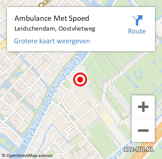 Locatie op kaart van de 112 melding: Ambulance Met Spoed Naar Leidschendam, Oostvlietweg op 27 maart 2024 21:33
