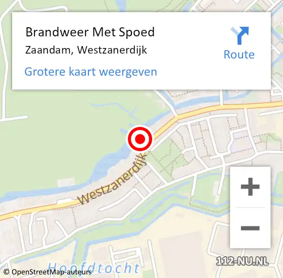 Locatie op kaart van de 112 melding: Brandweer Met Spoed Naar Zaandam, Westzanerdijk op 27 maart 2024 21:44