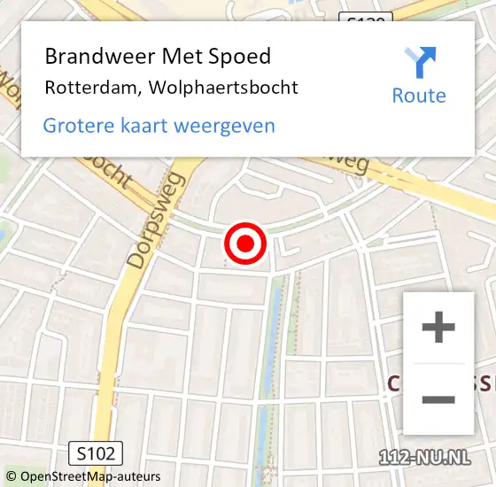 Locatie op kaart van de 112 melding: Brandweer Met Spoed Naar Rotterdam, Wolphaertsbocht op 27 maart 2024 22:56