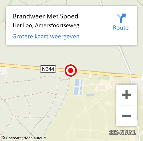 Locatie op kaart van de 112 melding: Brandweer Met Spoed Naar Het Loo, Amersfoortseweg op 30 september 2014 13:44