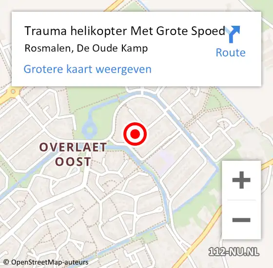 Locatie op kaart van de 112 melding: Trauma helikopter Met Grote Spoed Naar Rosmalen, De Oude Kamp op 28 maart 2024 00:50