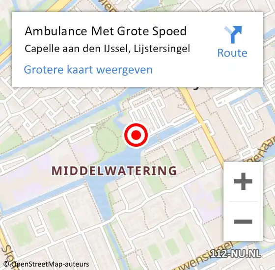 Locatie op kaart van de 112 melding: Ambulance Met Grote Spoed Naar Capelle aan den IJssel, Lijstersingel op 28 maart 2024 01:34