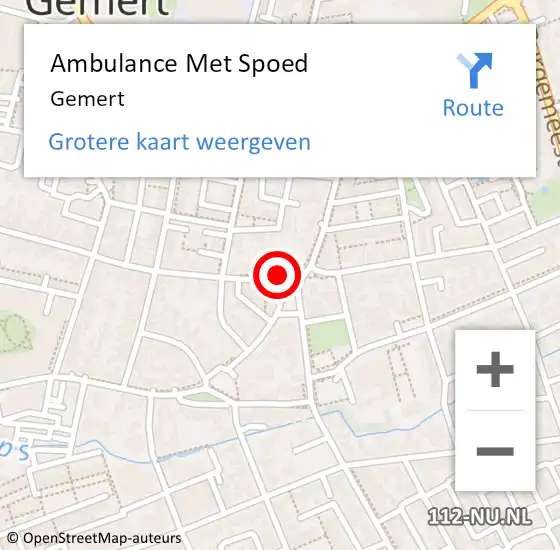 Locatie op kaart van de 112 melding: Ambulance Met Spoed Naar Gemert op 28 maart 2024 04:39