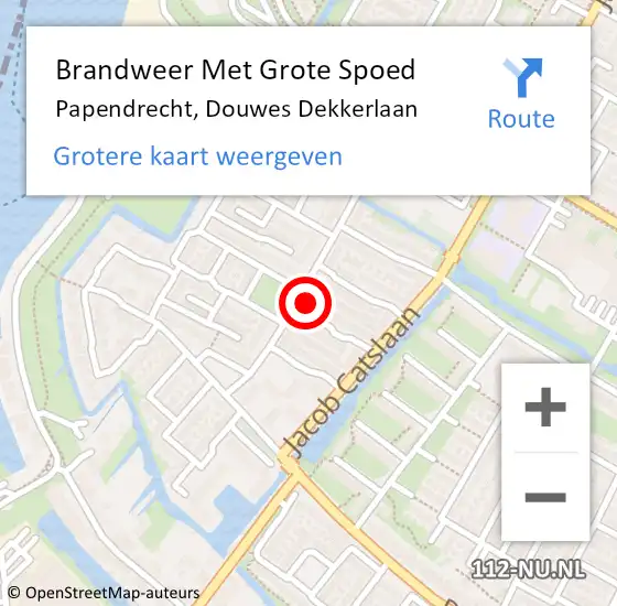 Locatie op kaart van de 112 melding: Brandweer Met Grote Spoed Naar Papendrecht, Douwes Dekkerlaan op 28 maart 2024 07:31