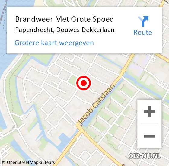 Locatie op kaart van de 112 melding: Brandweer Met Grote Spoed Naar Papendrecht, Douwes Dekkerlaan op 28 maart 2024 08:21
