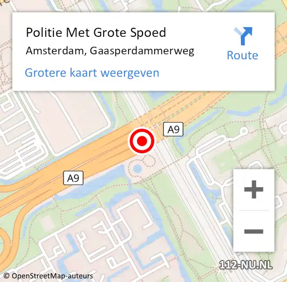 Locatie op kaart van de 112 melding: Politie Met Grote Spoed Naar Amsterdam, Gaasperdammerweg op 28 maart 2024 08:35