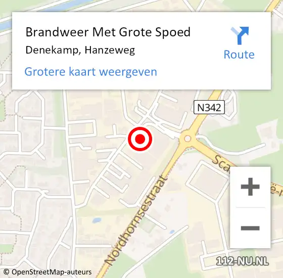 Locatie op kaart van de 112 melding: Brandweer Met Grote Spoed Naar Denekamp, Hanzeweg op 28 maart 2024 08:54