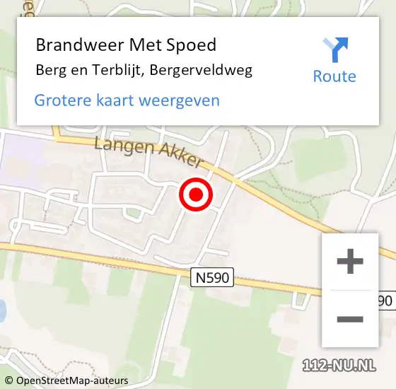 Locatie op kaart van de 112 melding: Brandweer Met Spoed Naar Berg en Terblijt, Bergerveldweg op 28 maart 2024 09:36