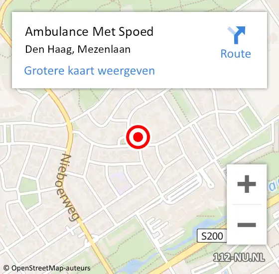 Locatie op kaart van de 112 melding: Ambulance Met Spoed Naar Den Haag, Mezenlaan op 28 maart 2024 10:36