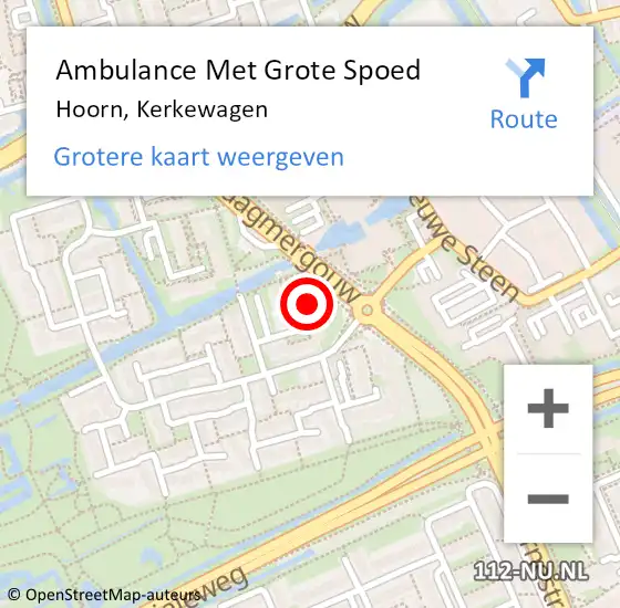 Locatie op kaart van de 112 melding: Ambulance Met Grote Spoed Naar Hoorn, Kerkewagen op 28 maart 2024 11:00