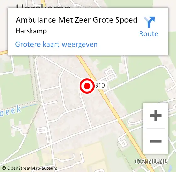 Locatie op kaart van de 112 melding: Ambulance Met Zeer Grote Spoed Naar Harskamp op 28 maart 2024 11:01