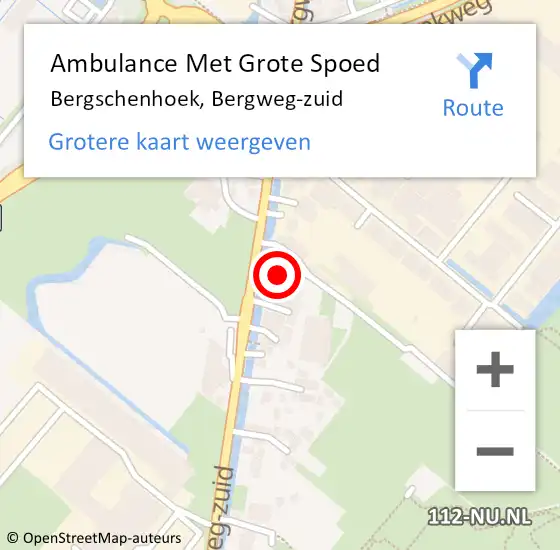 Locatie op kaart van de 112 melding: Ambulance Met Grote Spoed Naar Bergschenhoek, Bergweg-zuid op 28 maart 2024 11:21