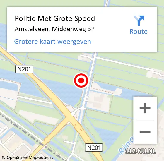 Locatie op kaart van de 112 melding: Politie Met Grote Spoed Naar Amstelveen, Middenweg BP op 28 maart 2024 11:54