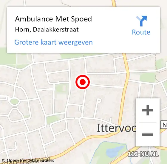 Locatie op kaart van de 112 melding: Ambulance Met Spoed Naar Horn, Daalakkerstraat op 28 maart 2024 12:04