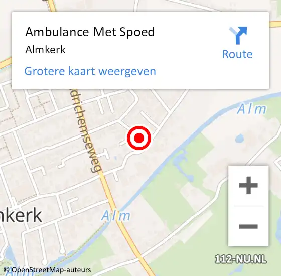 Locatie op kaart van de 112 melding: Ambulance Met Spoed Naar Almkerk op 28 maart 2024 12:25