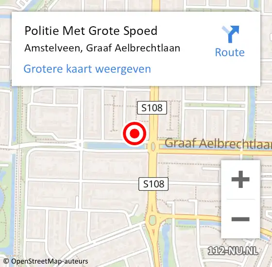 Locatie op kaart van de 112 melding: Politie Met Grote Spoed Naar Amstelveen, Graaf Aelbrechtlaan op 28 maart 2024 12:36