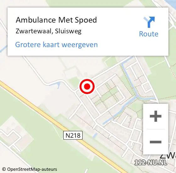 Locatie op kaart van de 112 melding: Ambulance Met Spoed Naar Zwartewaal, Sluisweg op 28 maart 2024 13:00