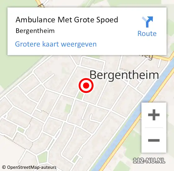 Locatie op kaart van de 112 melding: Ambulance Met Grote Spoed Naar Bergentheim op 28 maart 2024 13:11