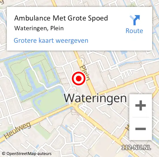 Locatie op kaart van de 112 melding: Ambulance Met Grote Spoed Naar Wateringen, Plein op 28 maart 2024 13:19