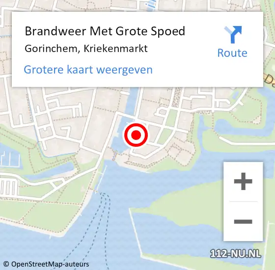 Locatie op kaart van de 112 melding: Brandweer Met Grote Spoed Naar Gorinchem, Kriekenmarkt op 28 maart 2024 13:20