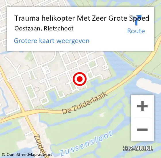 Locatie op kaart van de 112 melding: Trauma helikopter Met Zeer Grote Spoed Naar Oostzaan, Rietschoot op 28 maart 2024 13:52