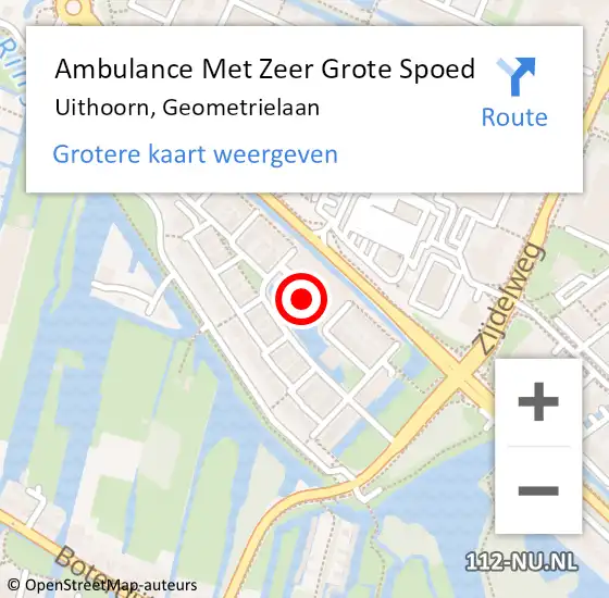 Locatie op kaart van de 112 melding: Ambulance Met Zeer Grote Spoed Naar Uithoorn, Geometrielaan op 28 maart 2024 14:13