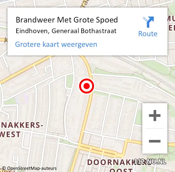 Locatie op kaart van de 112 melding: Brandweer Met Grote Spoed Naar Eindhoven, Generaal Bothastraat op 28 maart 2024 14:22