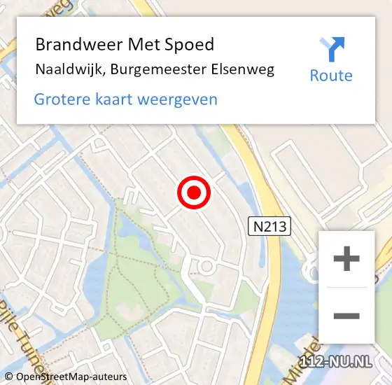 Locatie op kaart van de 112 melding: Brandweer Met Spoed Naar Naaldwijk, Burgemeester Elsenweg op 28 maart 2024 14:25