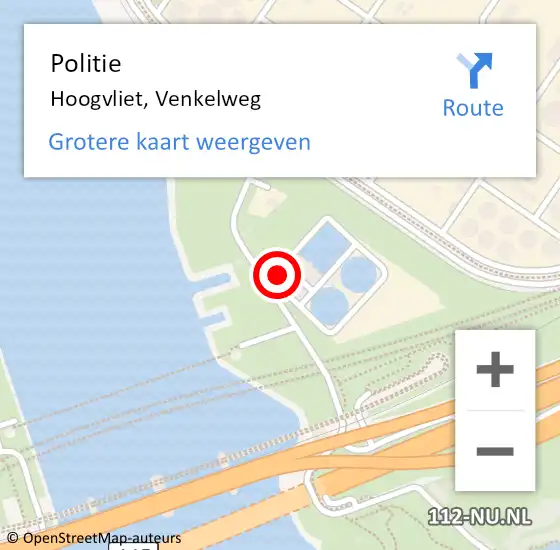 Locatie op kaart van de 112 melding: Politie Hoogvliet, Venkelweg op 28 maart 2024 15:02