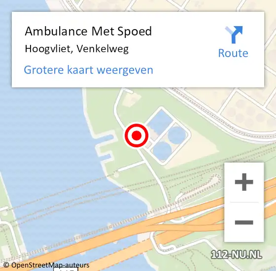 Locatie op kaart van de 112 melding: Ambulance Met Spoed Naar Hoogvliet, Venkelweg op 28 maart 2024 15:07