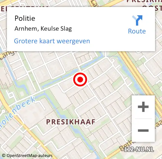 Locatie op kaart van de 112 melding: Politie Arnhem, Keulse Slag op 28 maart 2024 15:21