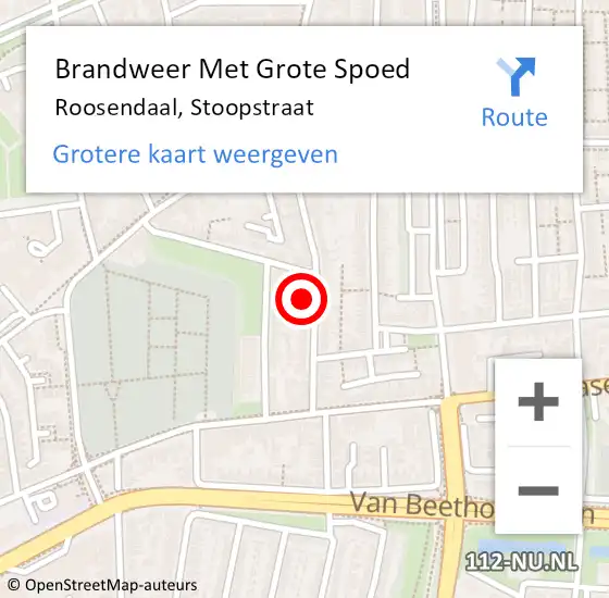 Locatie op kaart van de 112 melding: Brandweer Met Grote Spoed Naar Roosendaal, Stoopstraat op 28 maart 2024 15:36