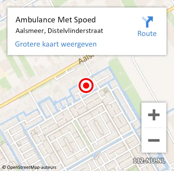 Locatie op kaart van de 112 melding: Ambulance Met Spoed Naar Aalsmeer, Distelvlinderstraat op 28 maart 2024 16:15