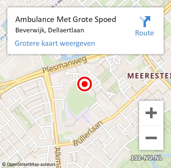 Locatie op kaart van de 112 melding: Ambulance Met Grote Spoed Naar Beverwijk, Dellaertlaan op 28 maart 2024 16:25