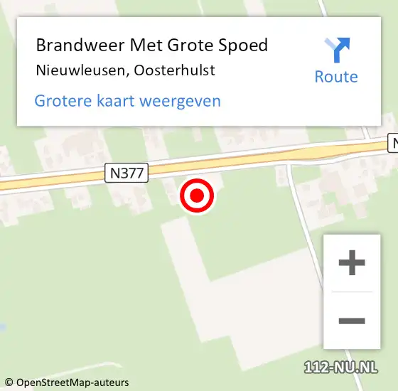 Locatie op kaart van de 112 melding: Brandweer Met Grote Spoed Naar Nieuwleusen, Oosterhulst op 30 september 2014 15:03