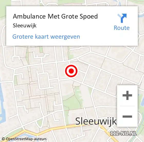 Locatie op kaart van de 112 melding: Ambulance Met Grote Spoed Naar Sleeuwijk op 28 maart 2024 16:57