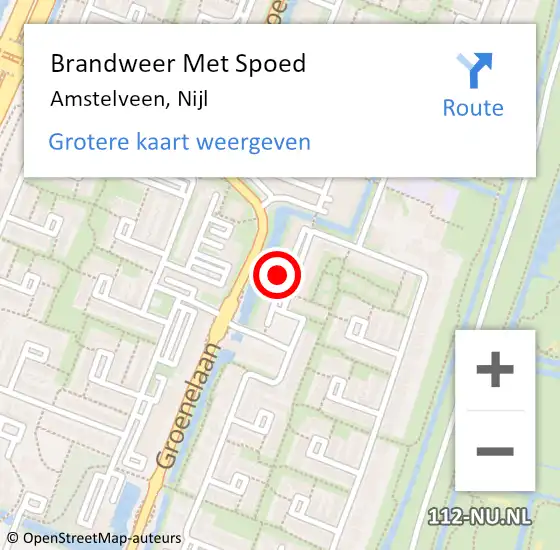 Locatie op kaart van de 112 melding: Brandweer Met Spoed Naar Amstelveen, Nijl op 28 maart 2024 17:34