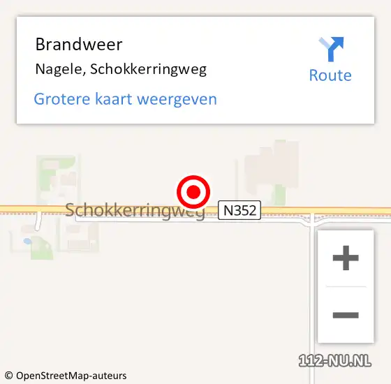 Locatie op kaart van de 112 melding: Brandweer Nagele, Schokkerringweg op 28 maart 2024 19:44