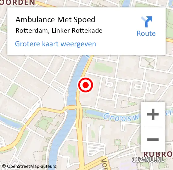 Locatie op kaart van de 112 melding: Ambulance Met Spoed Naar Rotterdam, Linker Rottekade op 28 maart 2024 20:06