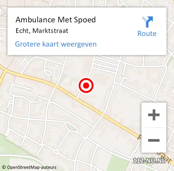 Locatie op kaart van de 112 melding: Ambulance Met Spoed Naar Echt, Marktstraat op 28 maart 2024 20:12